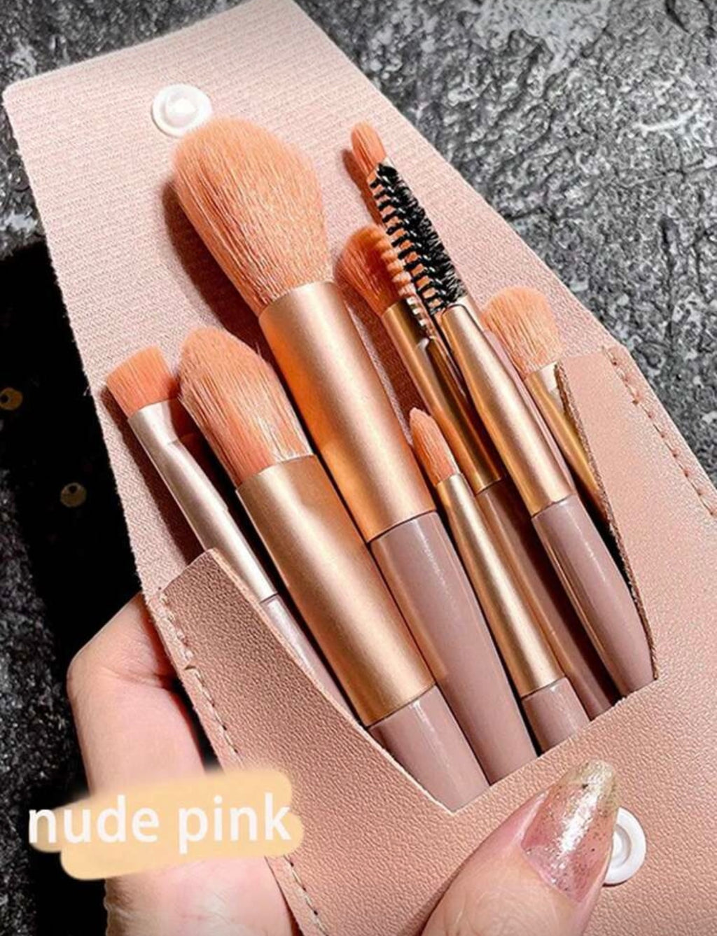 8piece Portable Makeup Brush Set, Soft Bristle Brushes