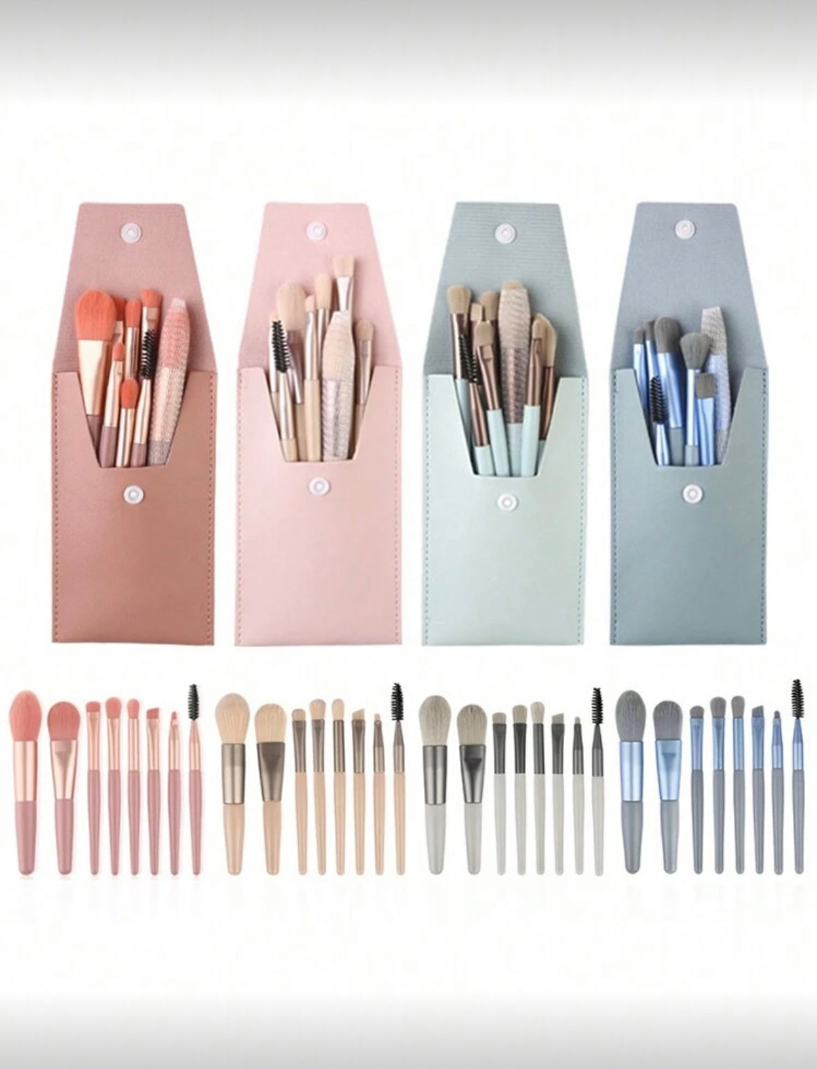 8piece Portable Makeup Brush Set, Soft Bristle Brushes