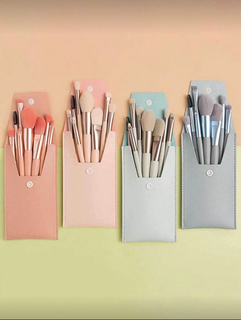 8piece Portable Makeup Brush Set, Soft Bristle Brushes
