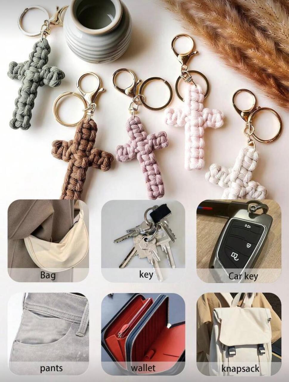Keychain Cross Charm